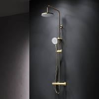 Душевая система AM.PM X-Joy F0785A499 с термостатом Золото латунь на стену