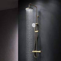 Душевая система AM.PM X-Joy F0785A499 с термостатом Золото латунь на стену