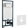 Унитаз с инсталляцией WellWant Aura WWU01121WK + WeltWasser WW Marberg 507 10000005949+10000005952 с сиденьем Микролифт с клавишей смыва Хром глянцевый