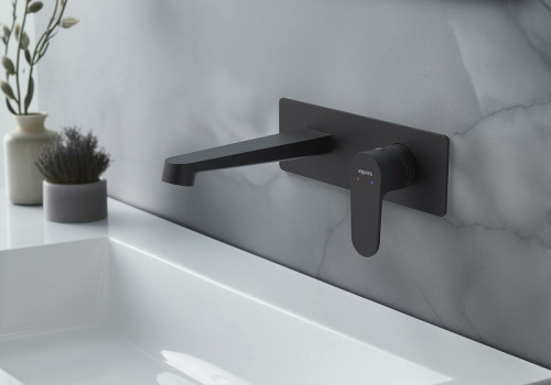 Смеситель для раковины Aquatek Оберон AQ1213MB Черный матовый латунь встраиваемый