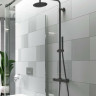Душевая система Excellent Pi Rain Termo Round ARAC.SY.107BL с термостатом Черная матовая латунь на стену