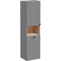 Шкаф пенал Vitra Root Groove 40 L 69095 подвесной с бельевое корзиной Серый матовый МДФ / ЛДСП