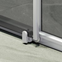 Душевая дверь Maybah Glass MGD-1285-5 1500x1950 раздвижная профиль Хром матовый стекло графитовое