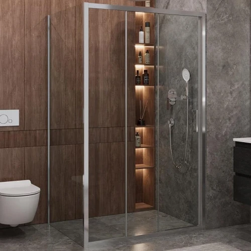 Душевой уголок Cezares Molveno 120x90 MOLVENO-AHF-31-120/90-C-CR-IV профиль Хром стекло прозрачное