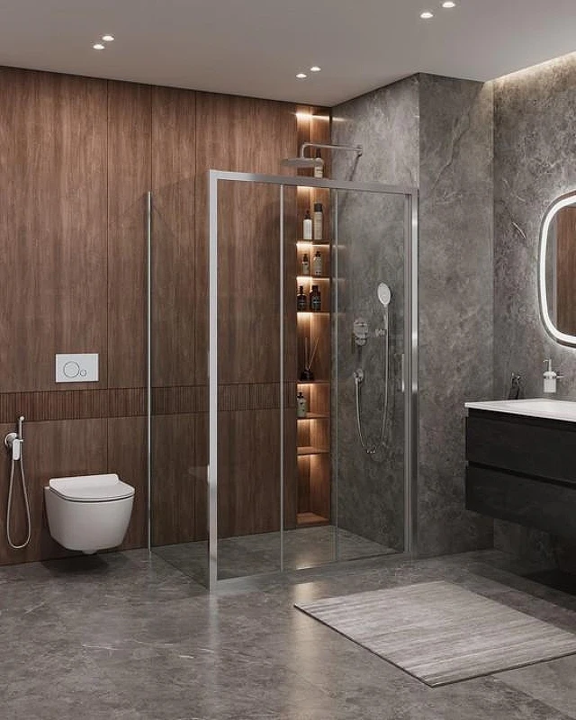 Душевой уголок Cezares Molveno 120x90 MOLVENO-AHF-31-120/90-C-CR-IV профиль Хром стекло прозрачное