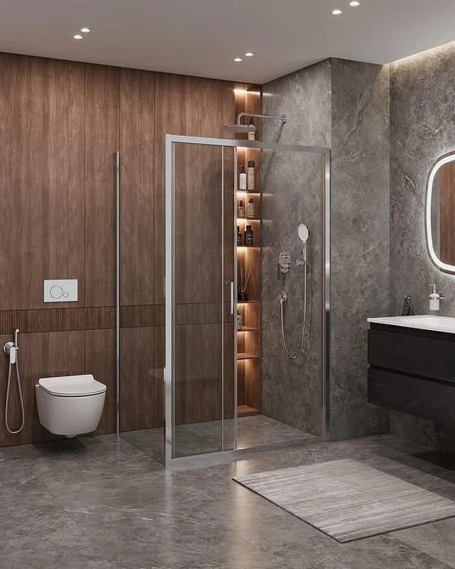 Душевой уголок Cezares Molveno 120x90 MOLVENO-AHF-31-120/90-C-CR-IV профиль Хром стекло прозрачное
