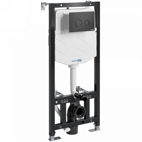 Инсталляция WasserKRAFT Aller 10TLT.010.ME.MB01 для унитаза с Черной матовой клавишей смыва нержавеющая сталь