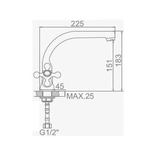 Смеситель для кухни D-Lin D153825-M цвет  Хром