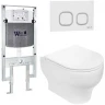 Комплект унитаза с инсталляцией WeltWasser AMBERG 497 ST + ERLENBACH 004 GL-WT + AMBERG RD-WT 10000006686 цвет Белый глянцевый с сиденьем Микролифт и клавишей смыва цвет Белый