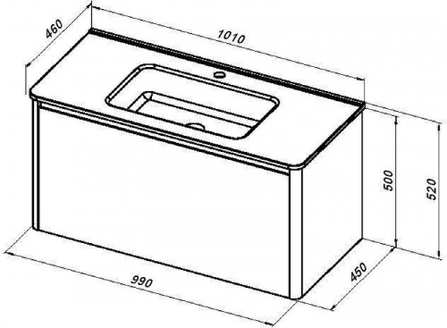 Тумба под раковину Allen Brau Gravity 99 1.370014.AM подвесная цвет Антрацит матовый