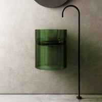 Раковина Abber Kristall 42 AT2704Emerald Зеленая полиэфирная смола подвесная