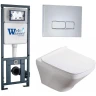 Комплект унитаза с инсталляцией WeltWasser MARBERG 410 + HOFBACH 041 GL-WT + MAR 410 SE-CR 10000011678 цвет Белый глянцевый с сиденьем Микролифт и клавишей смыва цвет Хром