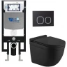 Комплект унитаза с инсталляцией WeltWasser AMBERG 497 + HEIMBACH 043 MT-BL + AMBERG RD-BL 10000012226 цвет Черный матовый с сиденьем Микролифт и клавишей смыва цвет Черный