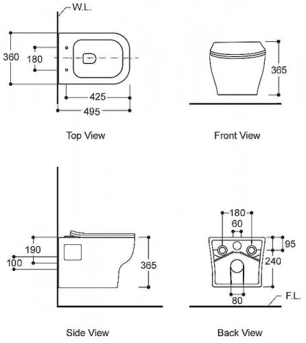 Унитаз Avimano Tradition 1000090 подвесной Белый глянцевый с сиденьем Микролифт