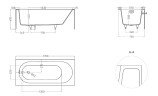 Ванна из искусственного камня Salini Фабия 170x75 102611M цвет Белый матовый