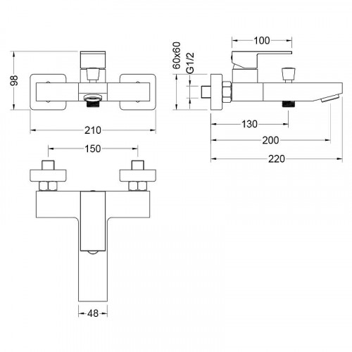 Комплект смесителей Aquatek Либра AQ1630CR Хром латунь