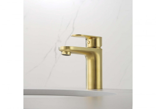 Смеситель для раковины Aquatek Ника AQ1810BG цвет Золото шлифованное