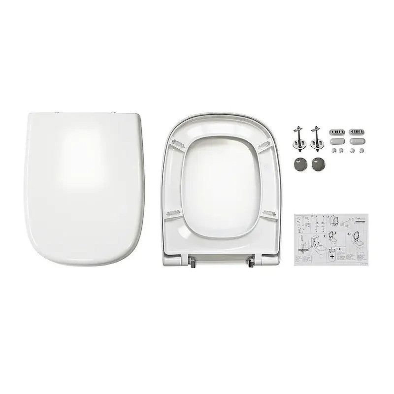 Унитаз компакт Sanita Luxe Quadro WC.CC/Quadro/2-SlimDM/WHT.G/S1 цвет Белый с бачком и сиденьем Микролифт