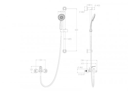 Смеситель для ванны Wonzon & Woghand WW-4560-BG цвет Брашированное золото