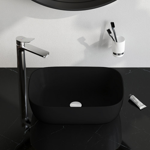 Раковина-чаша AM.PM Func 46 M8FWCC10450BM Черная матовая фарфор накладная