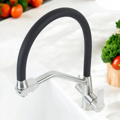 Смеситель для кухни Bond Smart B64-0400 цвет Нержавеющая сталь Черный