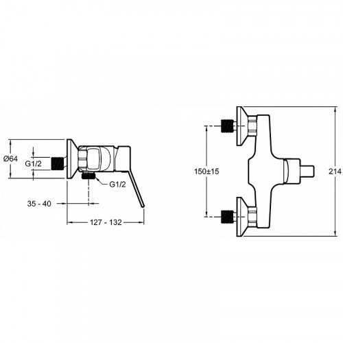 Смеситель для душа Jacob Delafon EO E24159RU-CP Хром латунь на стену