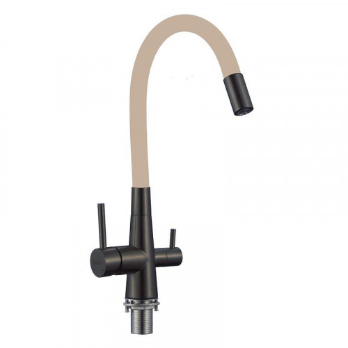 Смеситель для кухни Fmark FS1062-H12 цвет Черный Бежевый