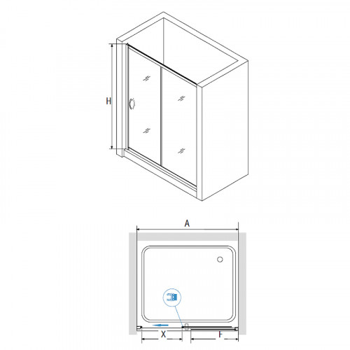 Душевая дверь RGW Passage PA-016B 130 350801613-14 профиль Черный стекло прозрачное