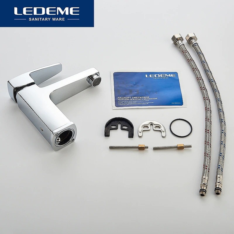 Смеситель для раковины Ledeme H30 1030L Хром латунь