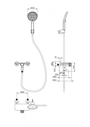 Смеситель для ванны Wonzon &amp; Woghand WW-FE05L221-BGG цвет Темный графит
