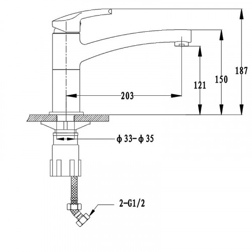 Смеситель для кухни GranFest 2523 цвет Черный