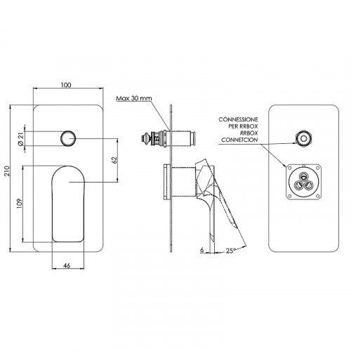 Смеситель для душа Remer Infinity I09KBNPO Никель матовый брашированный латунь встраиваемый