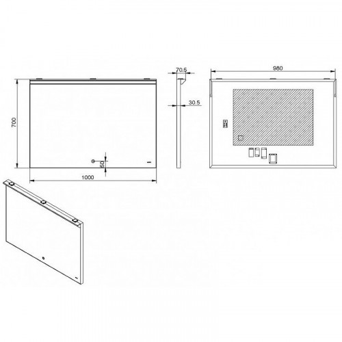 Зеркало Esbano 100 ESMI2597KD с подсветкой с сенсорным выключателем и подогревом стекло