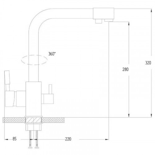 Смеситель для кухни D-Lin D159315-1C Белый матовый латунь