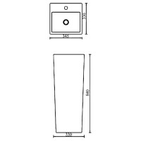 Раковина SantiLine 35 SL-4010 Белая фаянс напольный