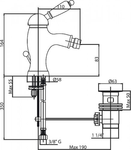 Смеситель для биде Caprigo Adria-Uno 02-030-crm цвет Хром