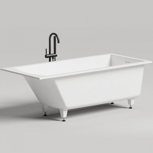 Ванна из искусственного камня Salini Cascata Kit 180х80 104513G Белая глянцевая