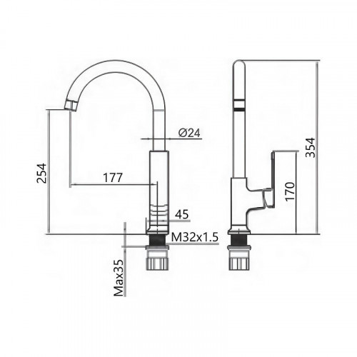 Смеситель для кухни Maretti Torino-GR TR31RZZ323 цвет Графит