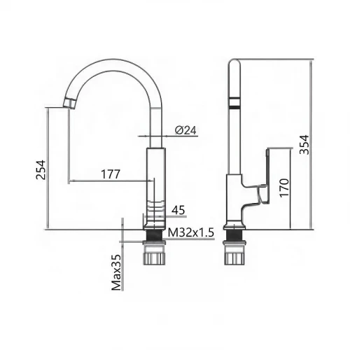 Смеситель для кухни Maretti Torino-GR TR31RZZ323 цвет Графит