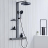 Душевая система Black&White Gravity GH-9005N-GM 9005NGM с термостатом цвет Оружейная сталь