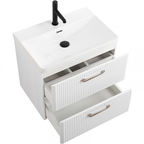 Тумба под раковину BelBagno Due 50 DUE-500-2C-SO-BL-P подвесная Bianco Lucido МДФ / ЛДСП