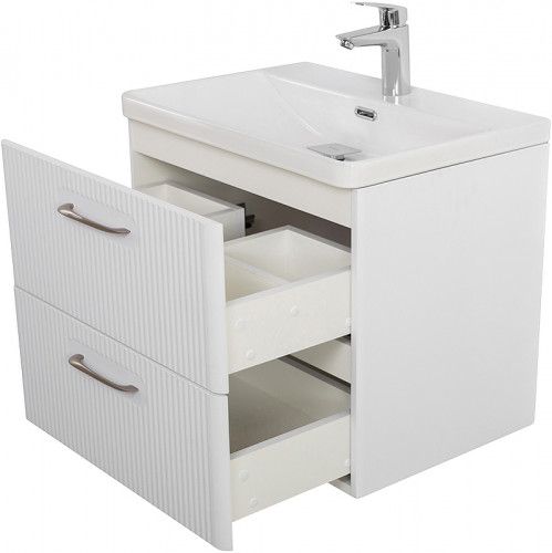 Тумба под раковину BelBagno Due 50 DUE-500-2C-SO-BL-P подвесная Bianco Lucido МДФ / ЛДСП