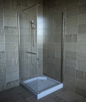 Душевой уголок Ceruttispa 90x90 MIMI ZQ91T 7705 профиль Хром стекло прозрачное