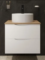 Тумба c раковиной Bond Cube 60 T99605-S03410 подвесная цвет Белый матовый Дуб