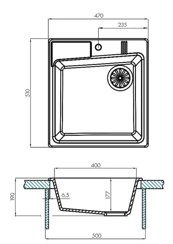 Кухонная мойка Aquaton Парма 47 1A713032PM290 Шампань