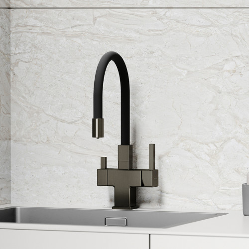 Смеситель для кухни Sancos Arno SC4005GG Вороненая сталь Черный латунь