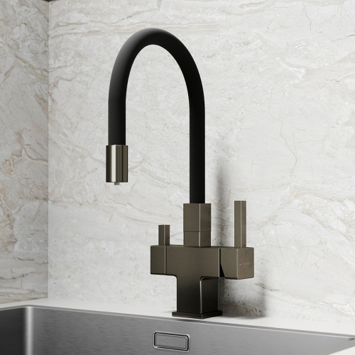 Смеситель для кухни Sancos Arno SC4005GG Вороненая сталь Черный латунь