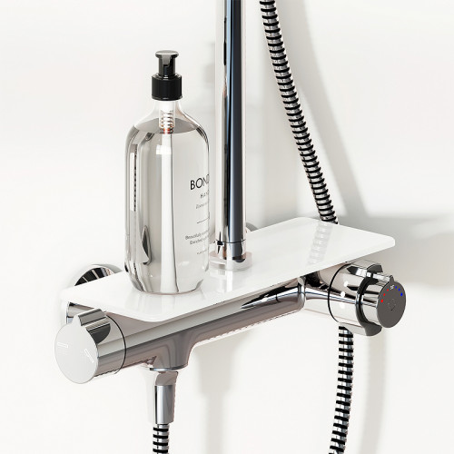 Душевая система Damixa Jupiter 977750000 с термостатом Хром латунь на стену