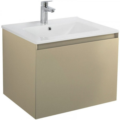 Тумба под раковину Art&amp;Max Latina 60 AM-Latina-600-1C-SO-BGM подвесная Серо-бежевая матовая МДФ / ЛДСП