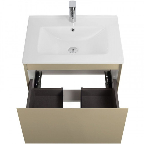 Тумба под раковину Art&amp;Max Latina 60 AM-Latina-600-1C-SO-BGM подвесная Серо-бежевая матовая МДФ / ЛДСП